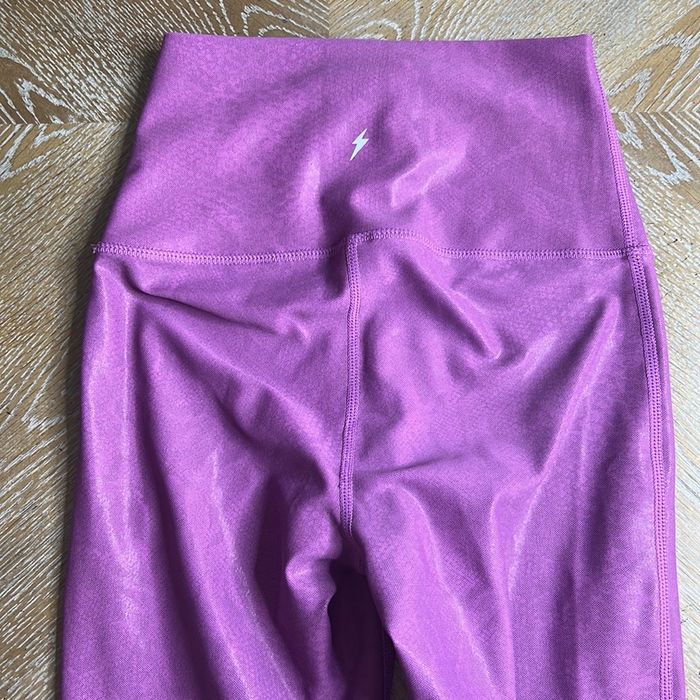 ELECTRIC YOGA Purple Python Embossed Faux Leather Leggings XS - Picture 13 of 15